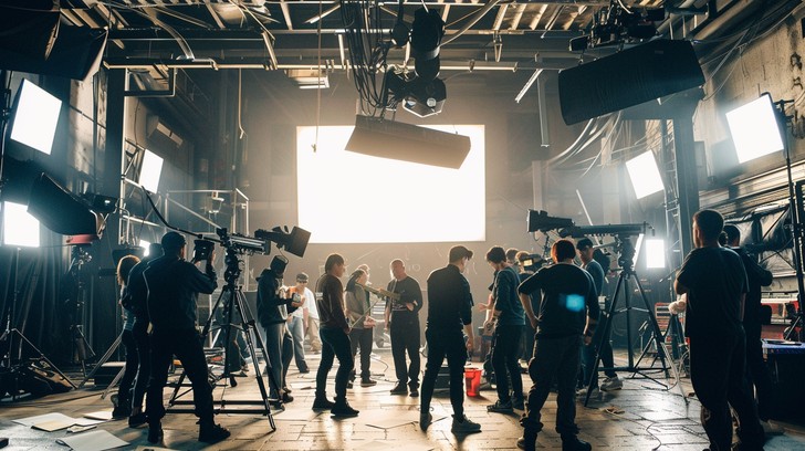 busy-film-set-stockcake